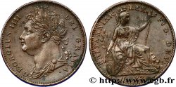 ROYAUME-UNI 1 Farthing Georges IV tête laurée 1822  TTB+ 