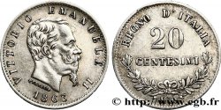 ITALIE 20 Centesimi Victor Emmanuel II 1863 Milan TTB+ 