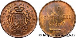 SAINT-MARIN 10 Centesimi écu aux trois tours 1875 Milan TTB+ 