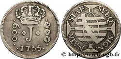 BRÉSIL 600 Reis Joseph Ier 1755 Rio de Janeiro TB+ 