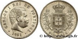 PORTUGAL 500 Reis Charles Ier 1891 