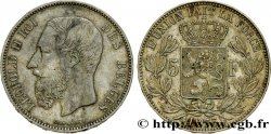 BELGIQUE 5 Francs Léopold II 1875 