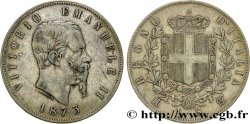 ITALY 5 Lire Victor Emmanuel II 1875 Milan XF 