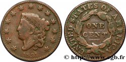 ESTADOS UNIDOS DE AMÉRICA 1 Cent Liberté “Braided Hair” variété grandes lettres 1831  BC+ 