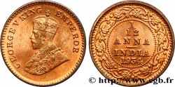 INDES BRITANNIQUES 1/12 Anna (1 Pie) Georges V 1934 Calcutta SPL 