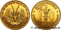 ÉTATS DE L AFRIQUE DE L OUEST (BCEAO) Essai 10 Francs antilope 1959  SPL 