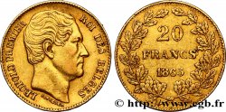 BELGIUM 20 Francs Léopold Ier 1865 Bruxelles XF 