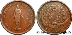 CANADA 2 Sous (1 Penny) Province du Bas Canada, Québec 1837 Boulton & Watt TB 