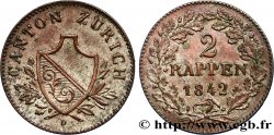 SUISSE - CANTON DE ZÜRICH 2 Rappen 1842  TTB 