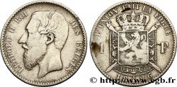 BELGIEN 1 Franc Léopold II légende française signature L WIENER 1886  S 