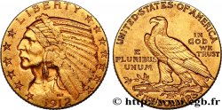 UNITED STATES OF AMERICA 5 Dollars or  Indian Head  1912 Philadelphie XF 