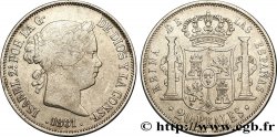 ESPAGNE - ROYAUME D ESPAGNE - ISABELLE II 20 Reales
 1861 Madrid TTB 