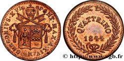 VATICAN ET ÉTATS PONTIFICAUX 1 Quattrino Grégoire XVI an XIV 1844 Rome SPL 