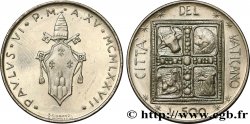 VATICAN ET ÉTATS PONTIFICAUX 500 Lire frappe au nom de Paul VI an XV 1977 Rome SPL 