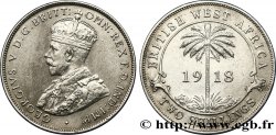 ÁFRICA OCCIDENTAL BRITÁNICA 2 Shillings Georges V / palmier 1918 Heaton