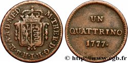 ITALIE - LOMBARDIE 1 Quattrino Lombardie frappe au nom de Marie-Thérèse d’Autriche 1777 Milan TTB 