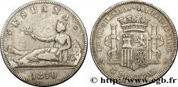ESPAGNE 5 Pesetas 1870 Madrid TB+ 