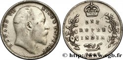 INDES BRITANNIQUES 1 Rupee (Roupie) Edouard VII 1907 Calcutta