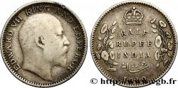 INDIA BRITÁNICA 1/2 Roupie Edouard VII 1910 Calcutta