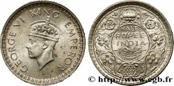 INDIA BRITÁNICA 1/2 Rupee (Roupie) Georges VI 1945 Lahore - L