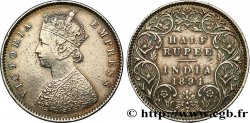 INDIA BRITÁNICA 1/2 Roupie Victoria 1894 Bombay