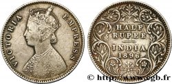 BRITISH INDIA 1/2 Roupie Victoria 1896 Calcutta