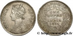INDES BRITANNIQUES 1 Roupie Victoria 1874 Bombay