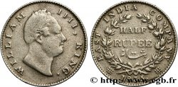 BRITISH INDIA 1/2 Roupie William IV 1835 Bombay