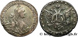 RUSIA - CATALINA II 15 Kopecks 1765 Moscou MBC+/MBC 