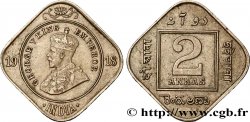 INDES BRITANNIQUES 2 Annas Georges V 1918 Calcutta