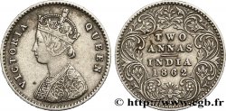 INDES BRITANNIQUES 2 Annas Anna Victoria 1862 Calcutta