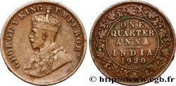 BRITISH INDIA 1/4 Anna Georges V 1920 Calcutta