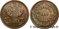SAINT HELENA 1/2 Penny (Half Penny) Armes de la Compagnie britannique des Indes Orientales 1821 