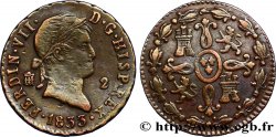 ESPAGNE 2 Maravedis Ferdinand VII 1833 Ségovie TTB 