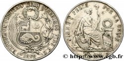 PÉROU 1 Sol “Liberté” assise 1869  TB+ 