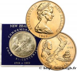 NOUVELLE-ZÉLANDE 1 Dollar Elisabeth II / 200e anniversaire du voyage du capitaine Cook 1969 Camberra