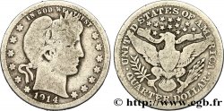 ÉTATS-UNIS D&nbsp;AMÉRIQUE 1/4 Dollar Barber 1914 Philadelphie
