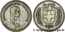 SCHWEIZ 5 Francs Berger des Alpes 1935 Berne