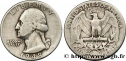 UNITED STATES OF AMERICA 1/4 Dollar Georges Washington 1948 Philadelphie