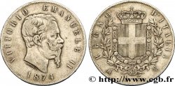 ITALIEN 5 Lire Victor Emmanuel II 1874 Milan