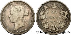 CANADA 25 Cents Victoria 1874 Heaton