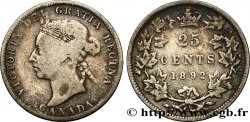 CANADá
 25 Cents Victoria 1892 