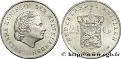 ANTILLES NÉERLANDAISES 2 1/2 Gulden reine Juliana 1964 Utrecht