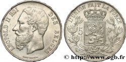 BELGIO 5 Francs Léopold II 1870 