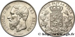 BELGIUM 5 Francs Léopold II tranche A 1872 