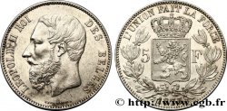 BELGIUM 5 Francs Léopold II 1873 