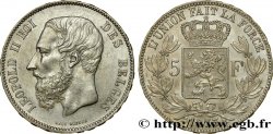 BELGIQUE 5 Francs Léopold II 1873 