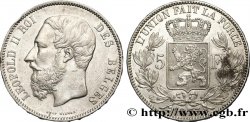 BELGIQUE 5 Francs Léopold II 1873 