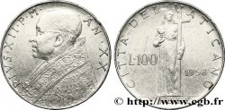 VATICANO Y ESTADOS PONTIFICIOS 100 Lire Pie XII an XX / Fides tenant la croix 1958 Rome