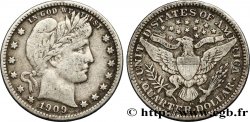 ÉTATS-UNIS D&nbsp;AMÉRIQUE 1/4 Dollar Barber 1909 Denver